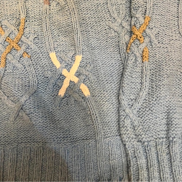 Cozy Vintage Multicolored Blue Sweater - Picture 3 of 3